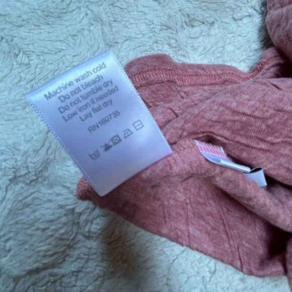 MNC Atelier Womens Textured Cotton Long Sleeve Raglan T-Shirt Top Medium Pink - Picture 5 of 9